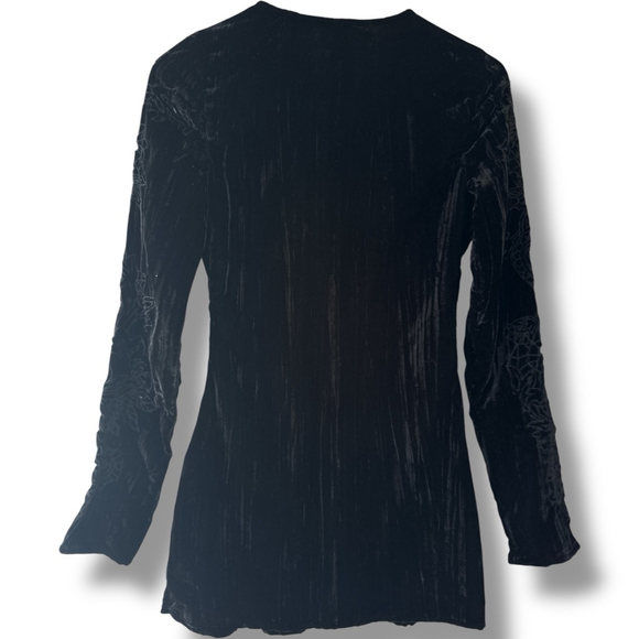 Hemant & Nandita Black Velvet Burnout Mini Dress S - Picture 4 of 8